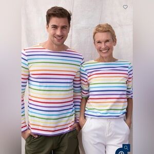 MINQUIERS PRIDE
Rainbow Striped Shirt | Soft Cotton, Small, NWT